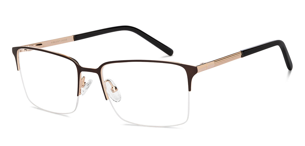 Half Rim Eyeglasses-Frame Rectangle--EG
