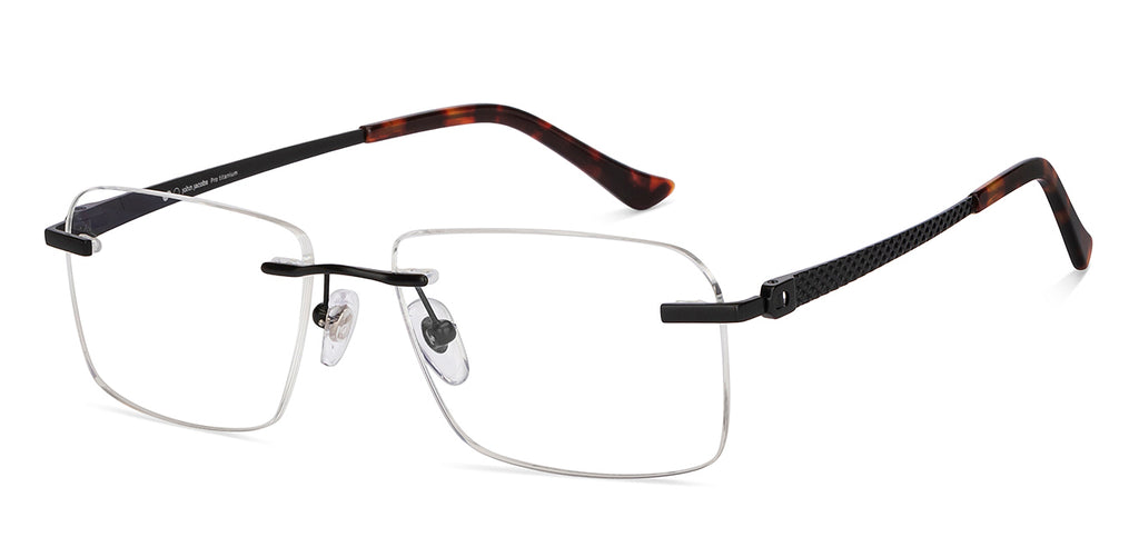Rimless Eyeglasses-Frame Rectangle--EG