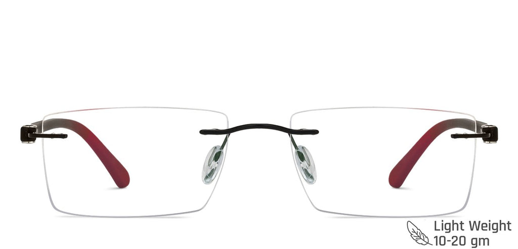 Rimless Eyeglasses-Frame Rectangle--EG