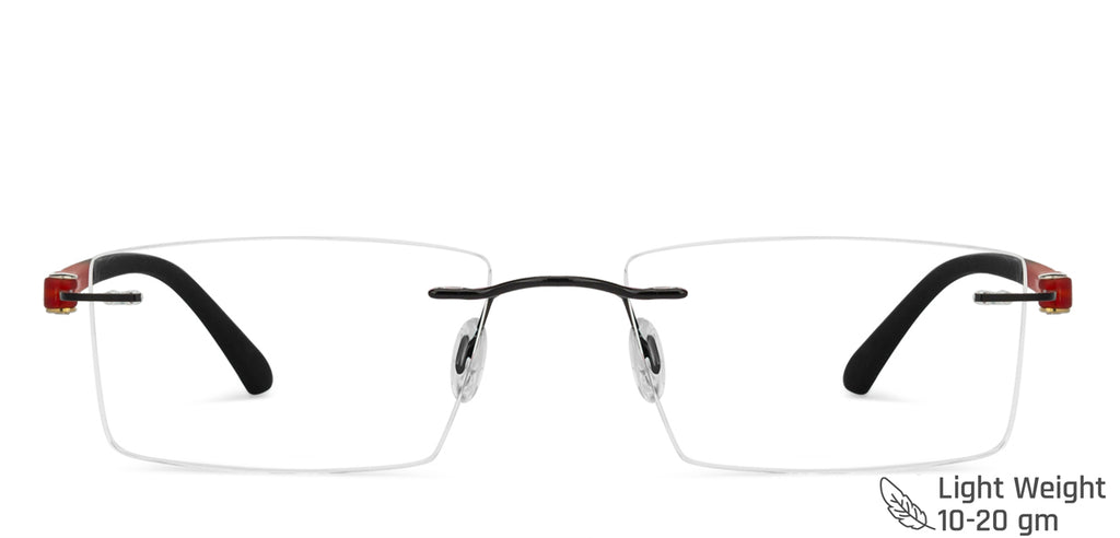 Rimless Eyeglasses-Frame Rectangle--EG