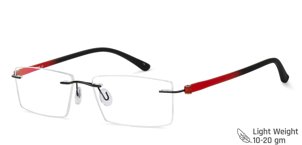 Rimless Eyeglasses-Frame Rectangle--EG