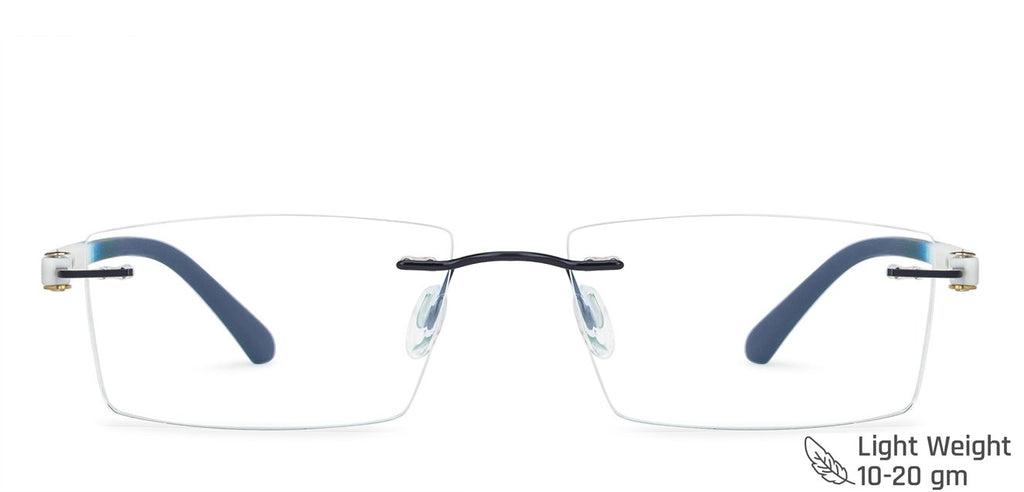 Rimless Eyeglasses-Frame Rectangle--EG