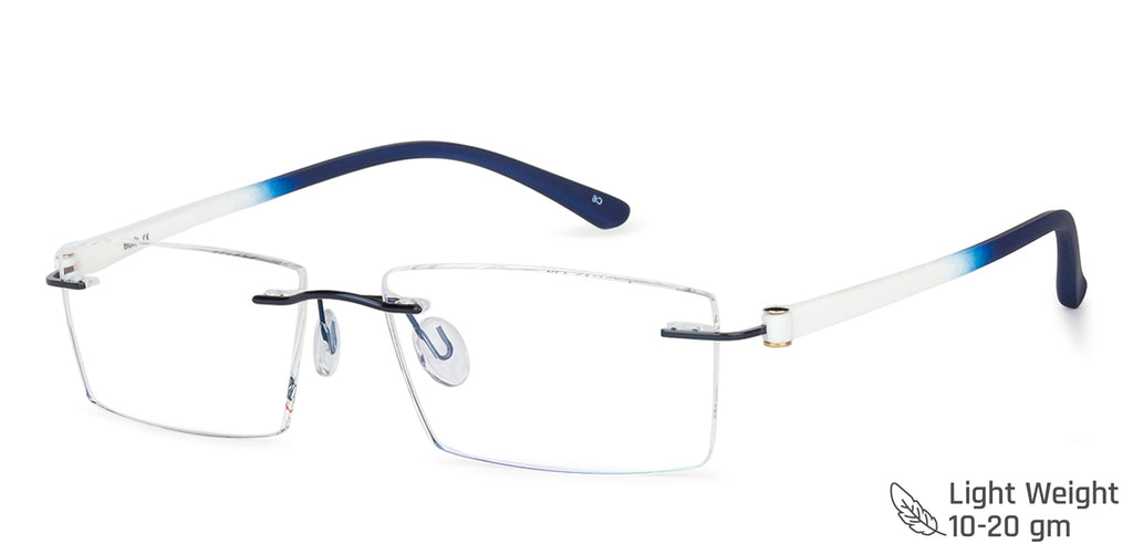 Rimless Eyeglasses-Frame Rectangle--EG