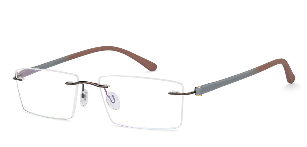 Rimless Eyeglasses-Frame Rectangle--EG