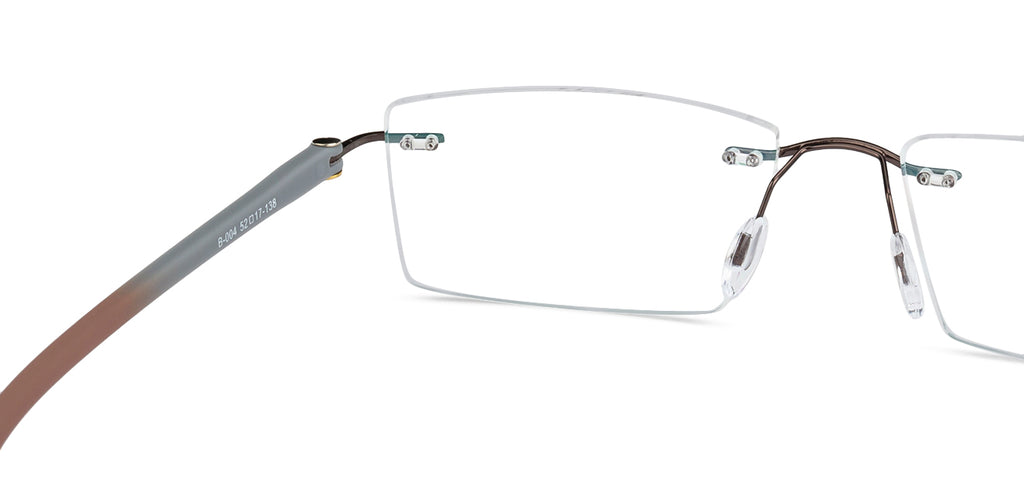 Rimless Eyeglasses-Frame Rectangle--EG