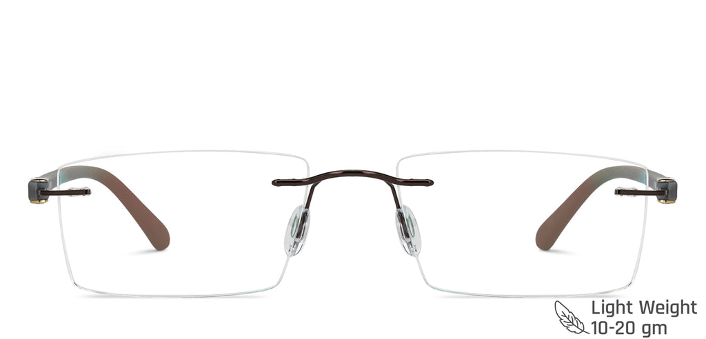 Rimless Eyeglasses-Frame Rectangle--EG