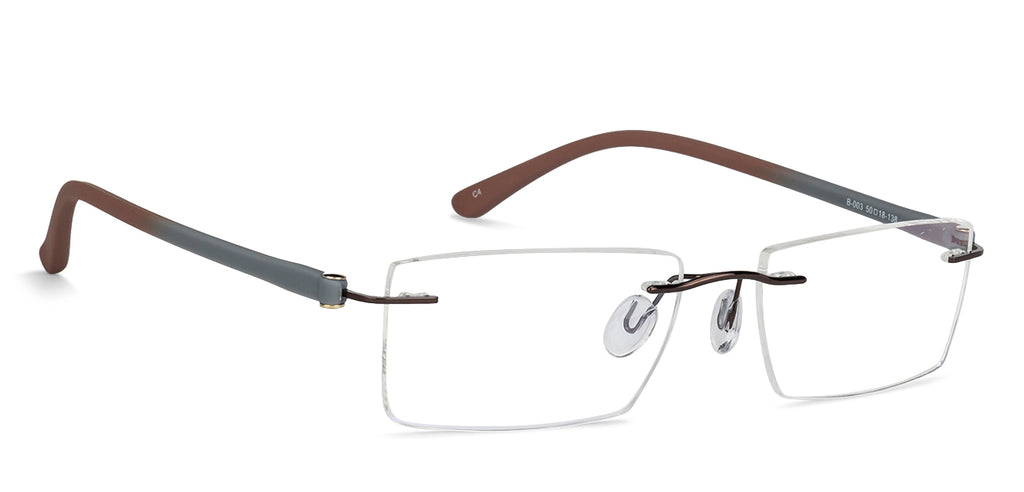 Rimless Eyeglasses-Frame Rectangle--EG