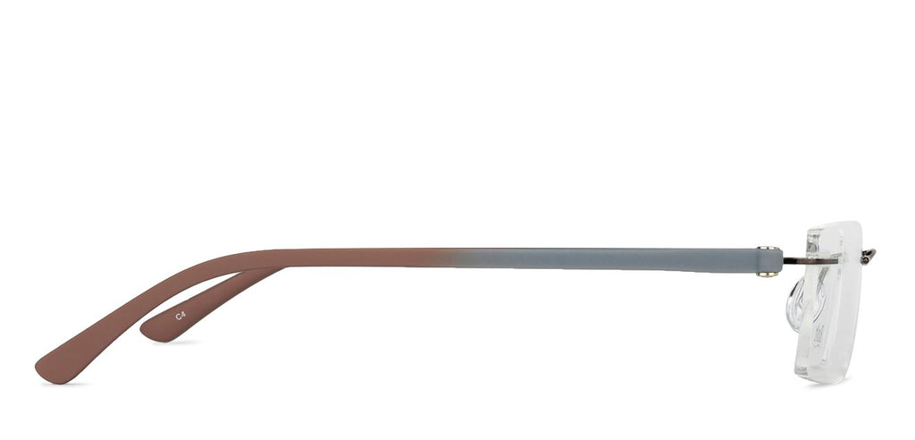 Rimless Eyeglasses-Frame Rectangle--EG