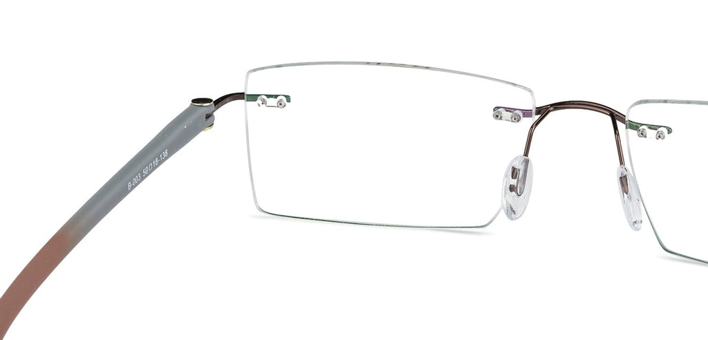 Rimless Eyeglasses-Frame Rectangle--EG
