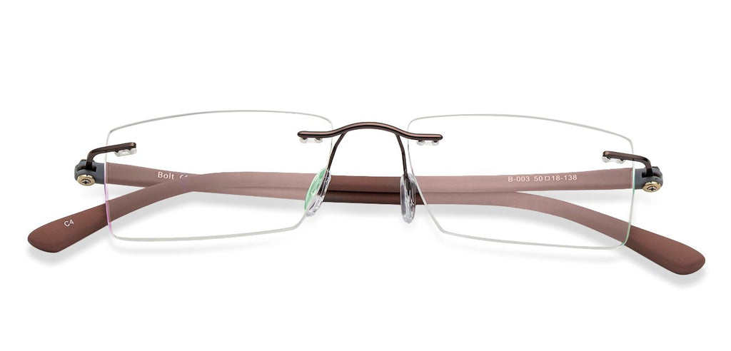 Rimless Eyeglasses-Frame Rectangle--EG