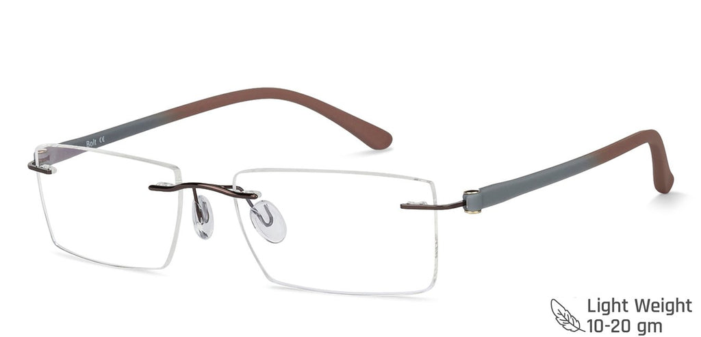 Rimless Eyeglasses-Frame Rectangle--EG