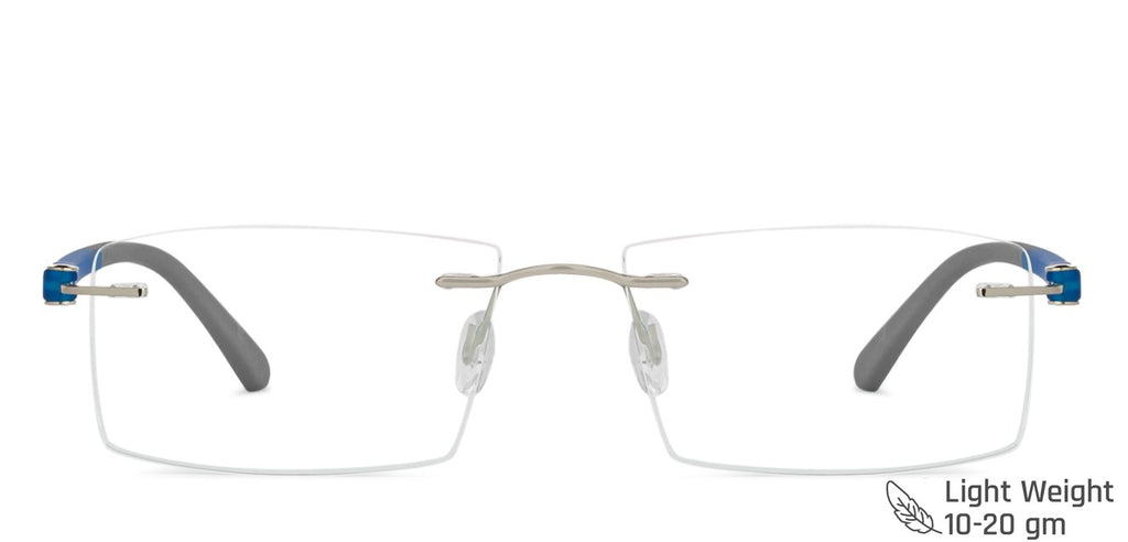 Rimless Eyeglasses-Frame Rectangle--EG