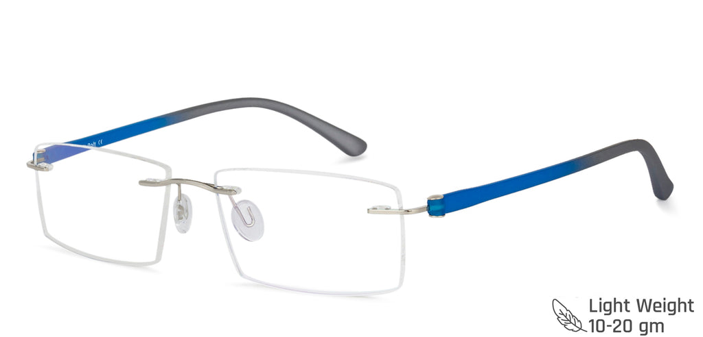 Rimless Eyeglasses-Frame Rectangle--EG