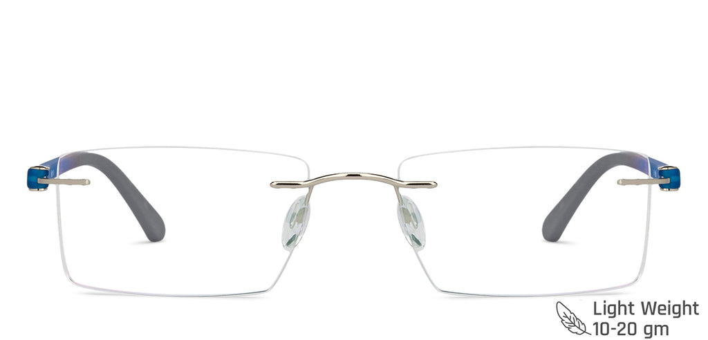 Rimless Eyeglasses-Frame Rectangle--EG