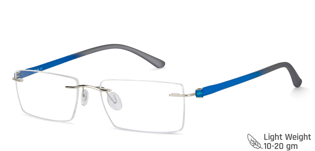 Rimless Eyeglasses-Frame Rectangle--EG