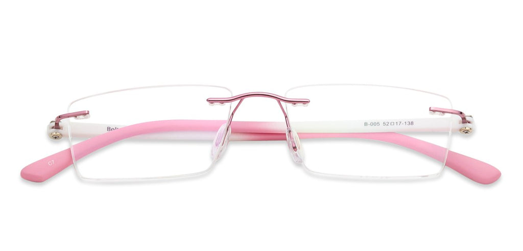 Rimless Eyeglasses-Frame Rectangle--EG