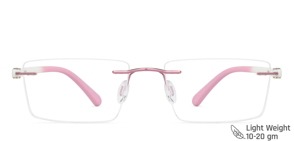 Rimless Eyeglasses-Frame Rectangle--EG