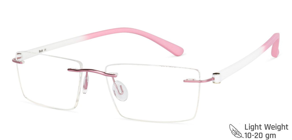Rimless Eyeglasses-Frame Rectangle--EG