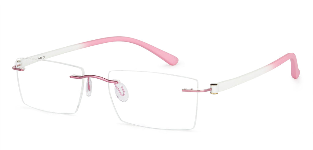 Rimless Eyeglasses-Frame Rectangle--EG