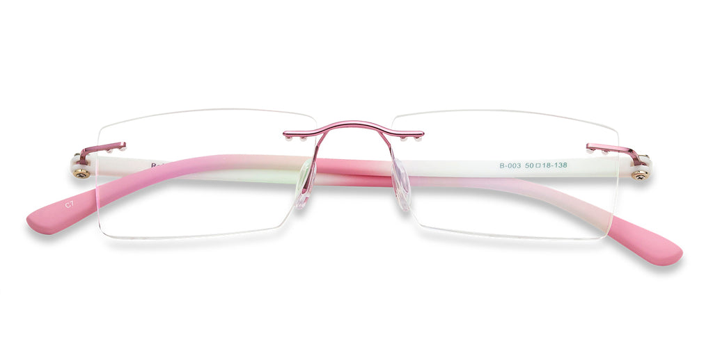 Rimless Eyeglasses-Frame Rectangle--EG
