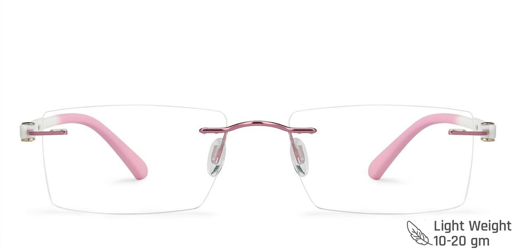 Rimless Eyeglasses-Frame Rectangle--EG
