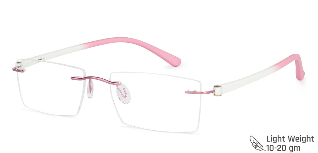 Rimless Eyeglasses-Frame Rectangle--EG