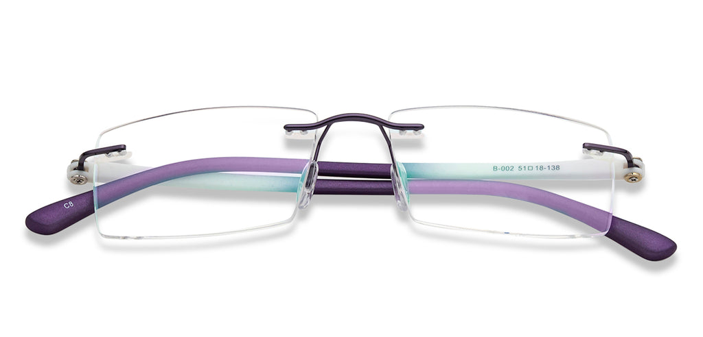 Rimless Eyeglasses-Frame Rectangle--EG
