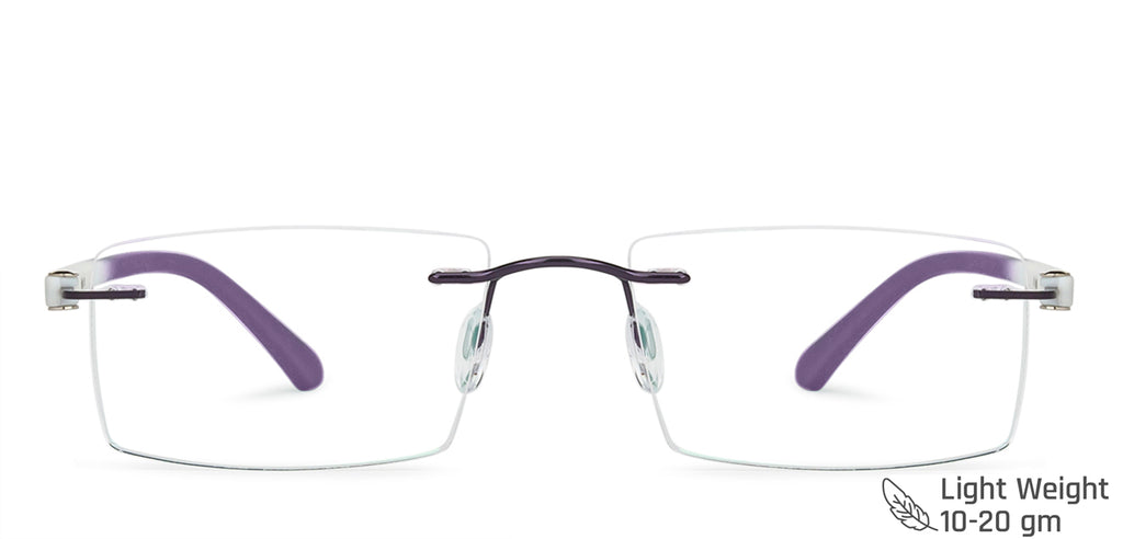 Rimless Eyeglasses-Frame Rectangle--EG