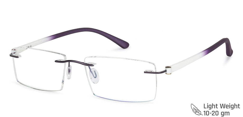 Rimless Eyeglasses-Frame Rectangle--EG