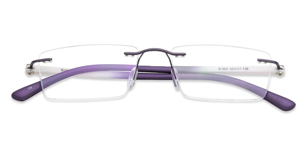 Rimless Eyeglasses-Frame Rectangle--EG