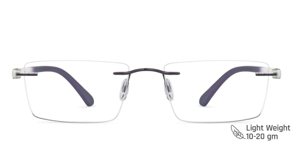 Rimless Eyeglasses-Frame Rectangle--EG