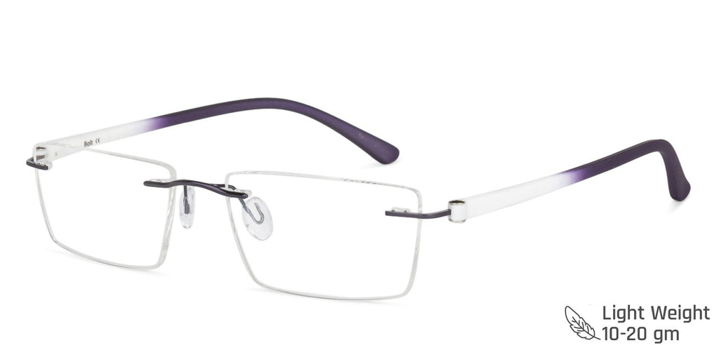 Rimless Eyeglasses-Frame Rectangle--EG