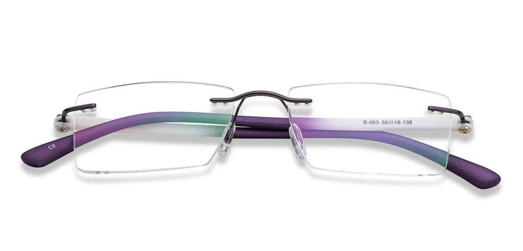 Rimless Eyeglasses-Frame Rectangle--EG
