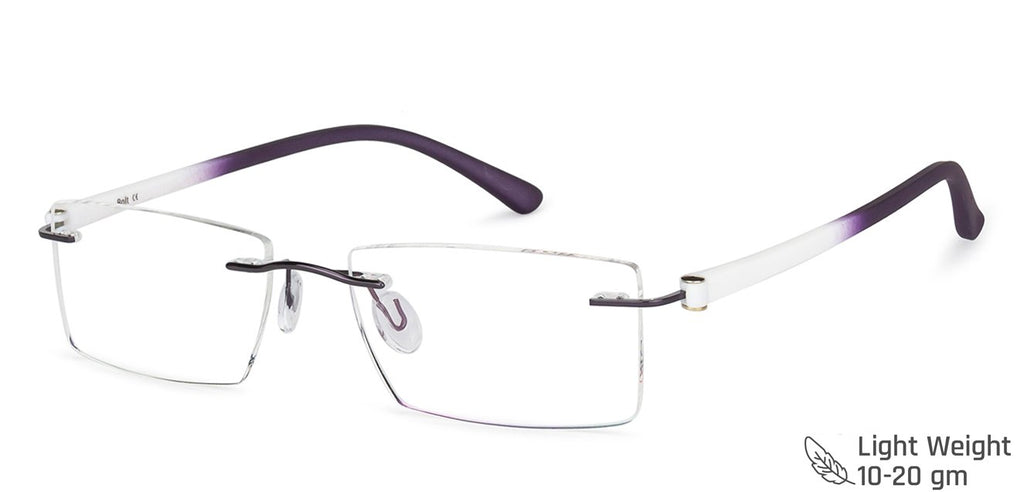 Rimless Eyeglasses-Frame Rectangle--EG