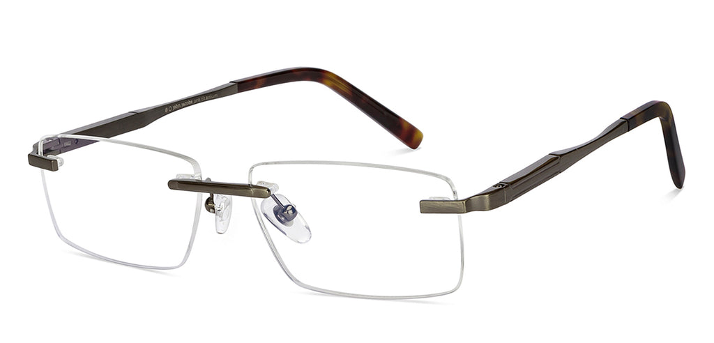 Rimless Eyeglasses-Frame Rectangle--EG