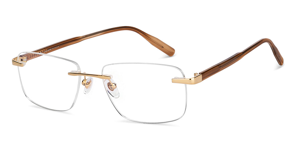 Rimless Eyeglasses-Frame Rectangle--EG