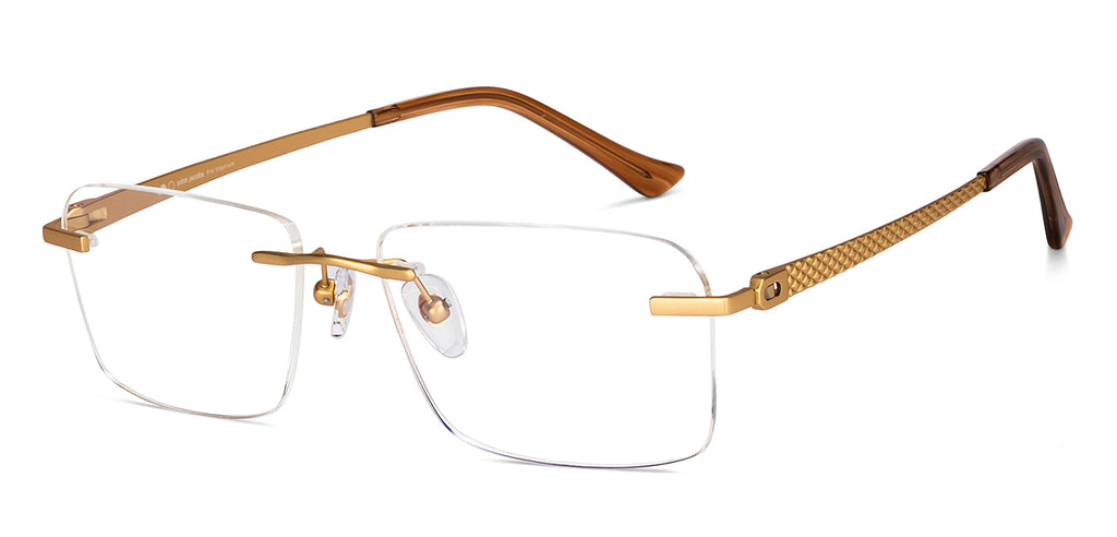 Rimless Eyeglasses-Frame Rectangle--EG