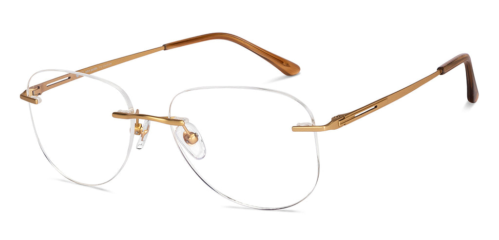 Rimless Eyeglasses-Frame Rectangle--EG