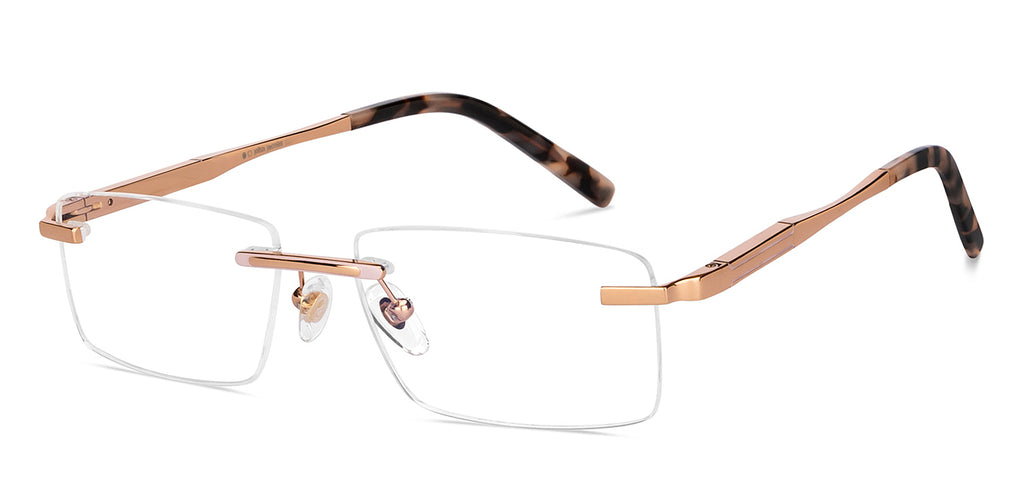 Rimless Eyeglasses-Frame Rectangle--EG