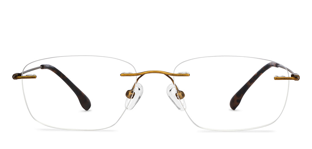 Rimless Eyeglasses-Frame Rectangle--EG
