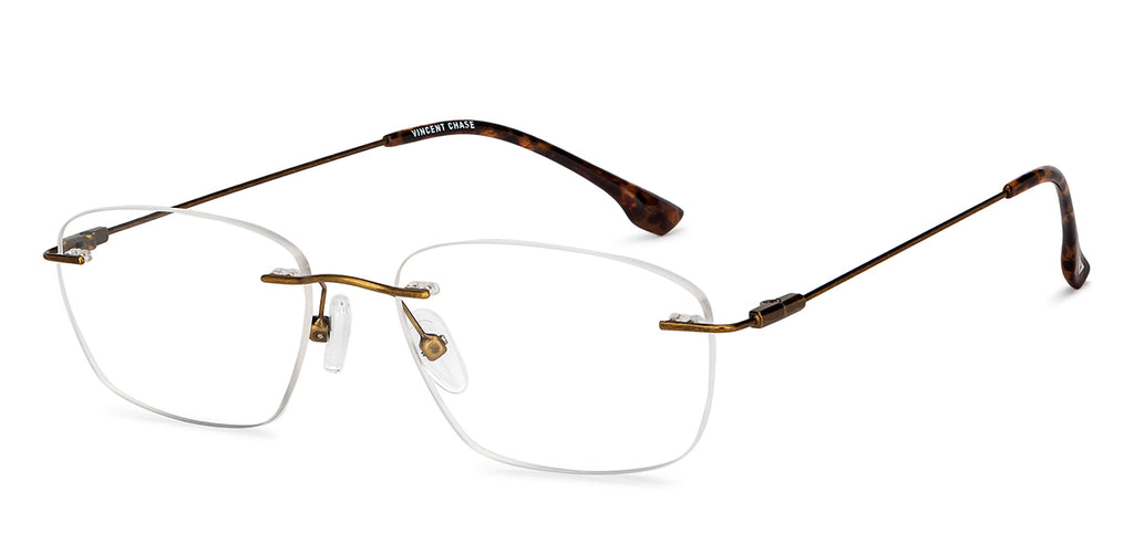 Rimless Eyeglasses-Frame Rectangle--EG