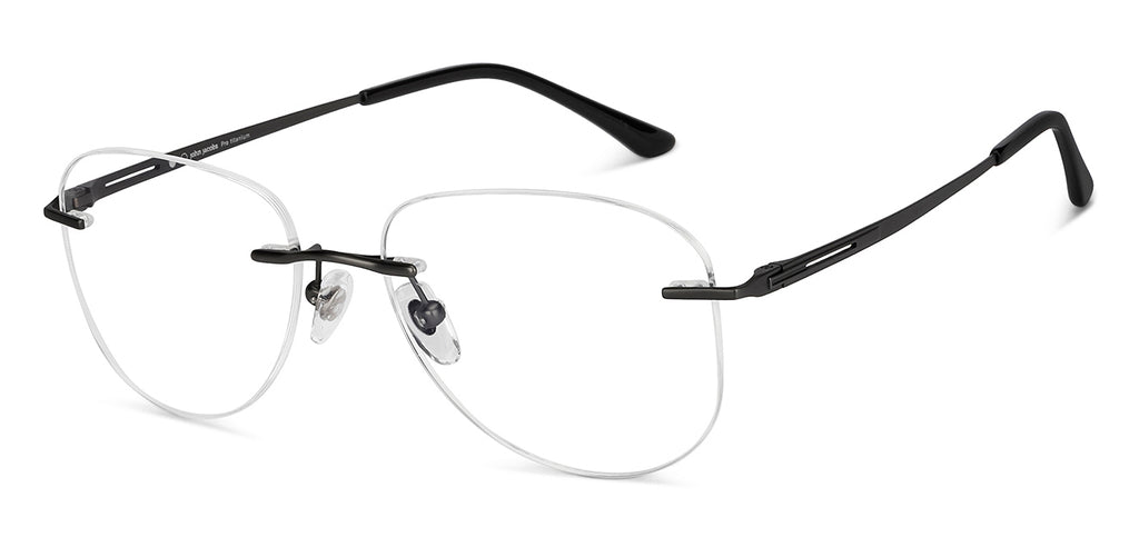 Rimless Eyeglasses-Frame Rectangle--EG