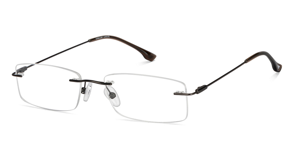 Rimless Eyeglasses-Frame Rectangle--EG