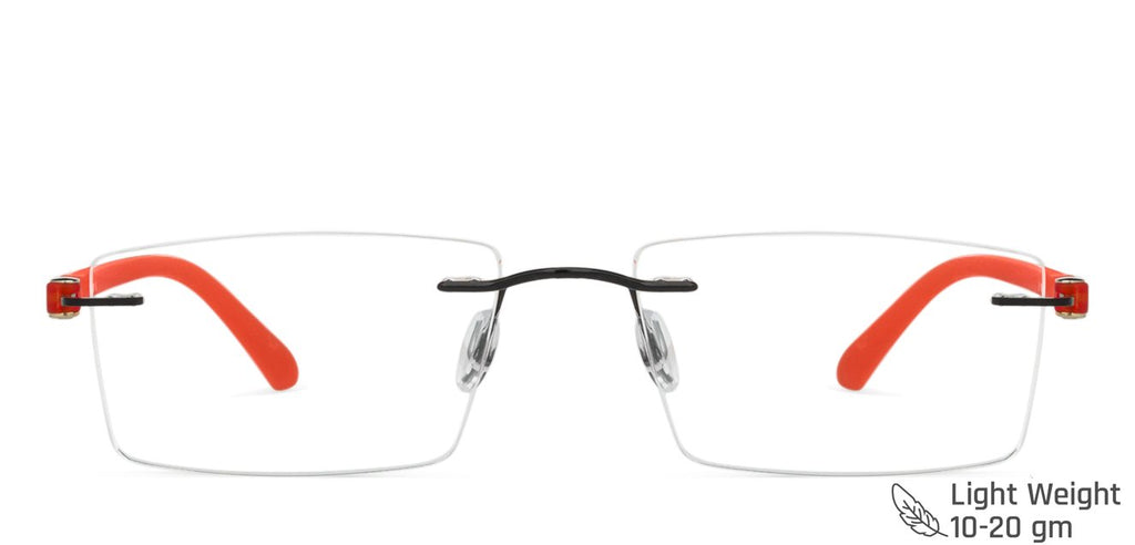 Rimless Eyeglasses-Frame Rectangle--EG
