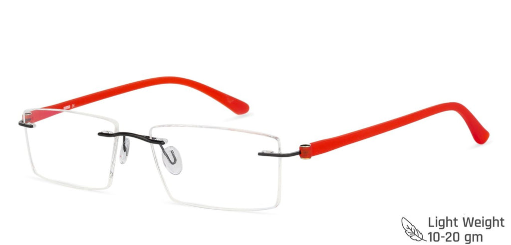 Rimless Eyeglasses-Frame Rectangle--EG