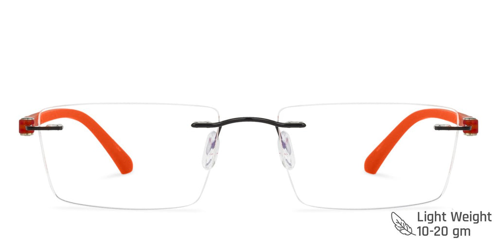 Rimless Eyeglasses-Frame Rectangle--EG