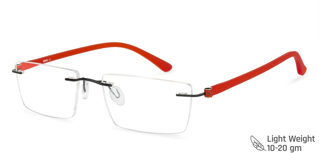 Rimless Eyeglasses-Frame Rectangle--EG