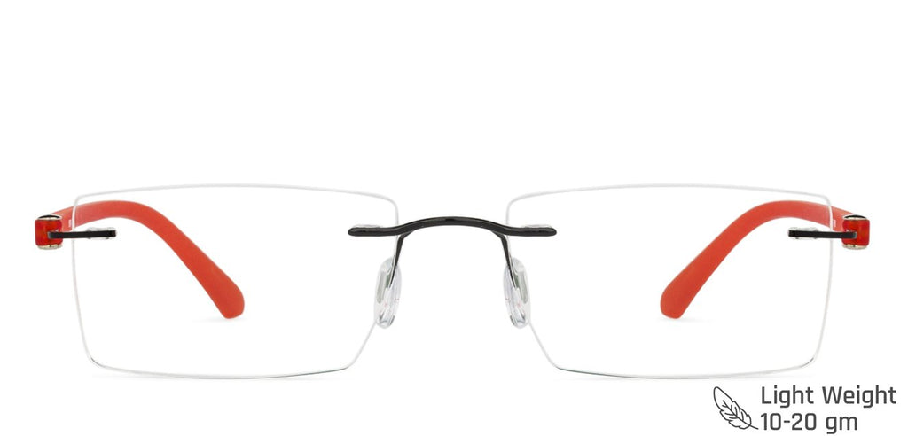 Rimless Eyeglasses-Frame Rectangle--EG