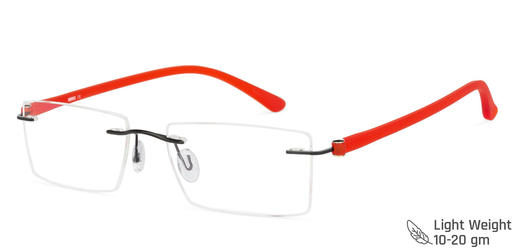 Rimless Eyeglasses-Frame Rectangle--EG