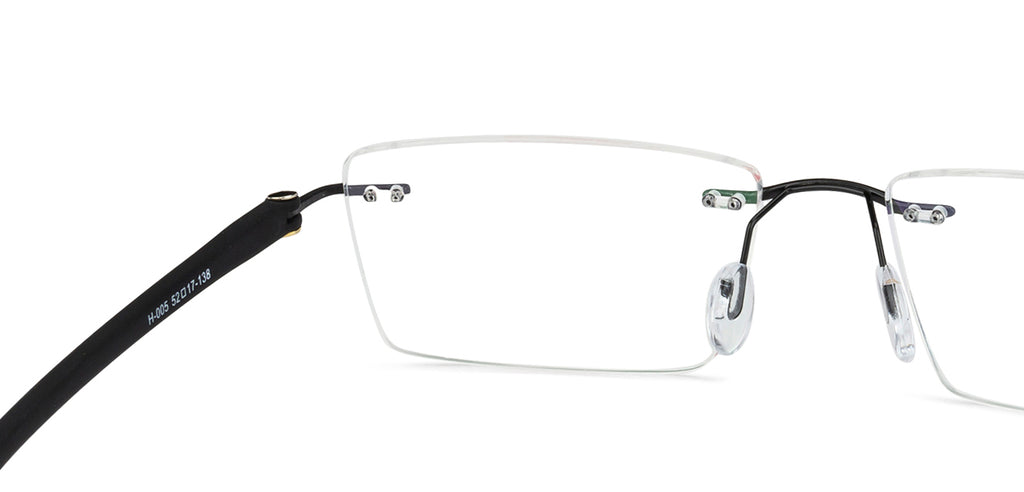 Rimless Eyeglasses-Frame Rectangle--EG